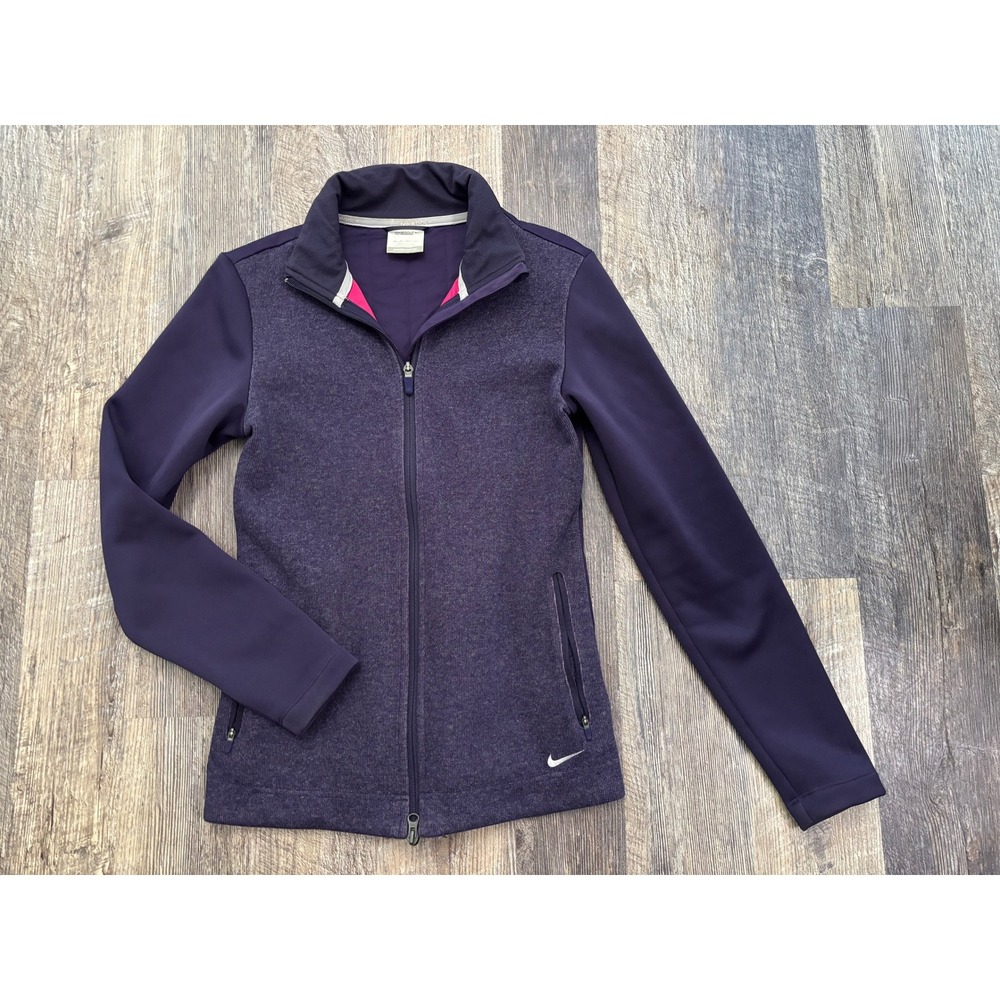 Nike Golf Tour Performance Full Zip Jacket Womens XS Purple Pink Mock Neck Soft